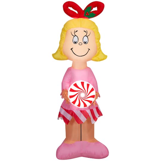 5ft. Airblown® Dr. Seuss™ Inflatable Cindy Lou Who with Peppermint MD Christmas Light Décor
